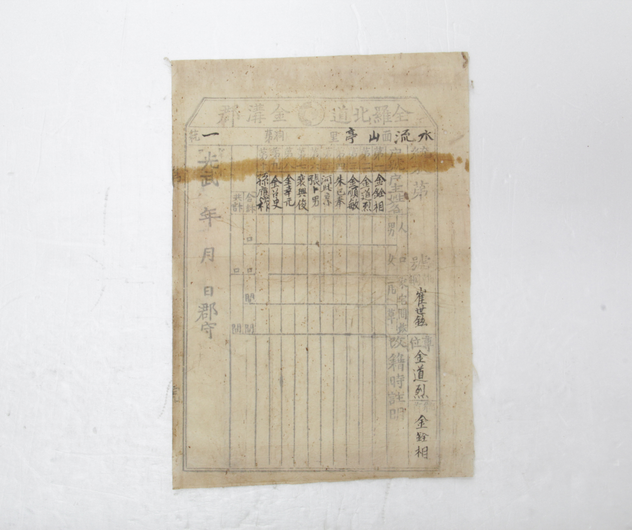 전라북도 금구군 수류면 산정리 제1통 통표 섬네일 파일