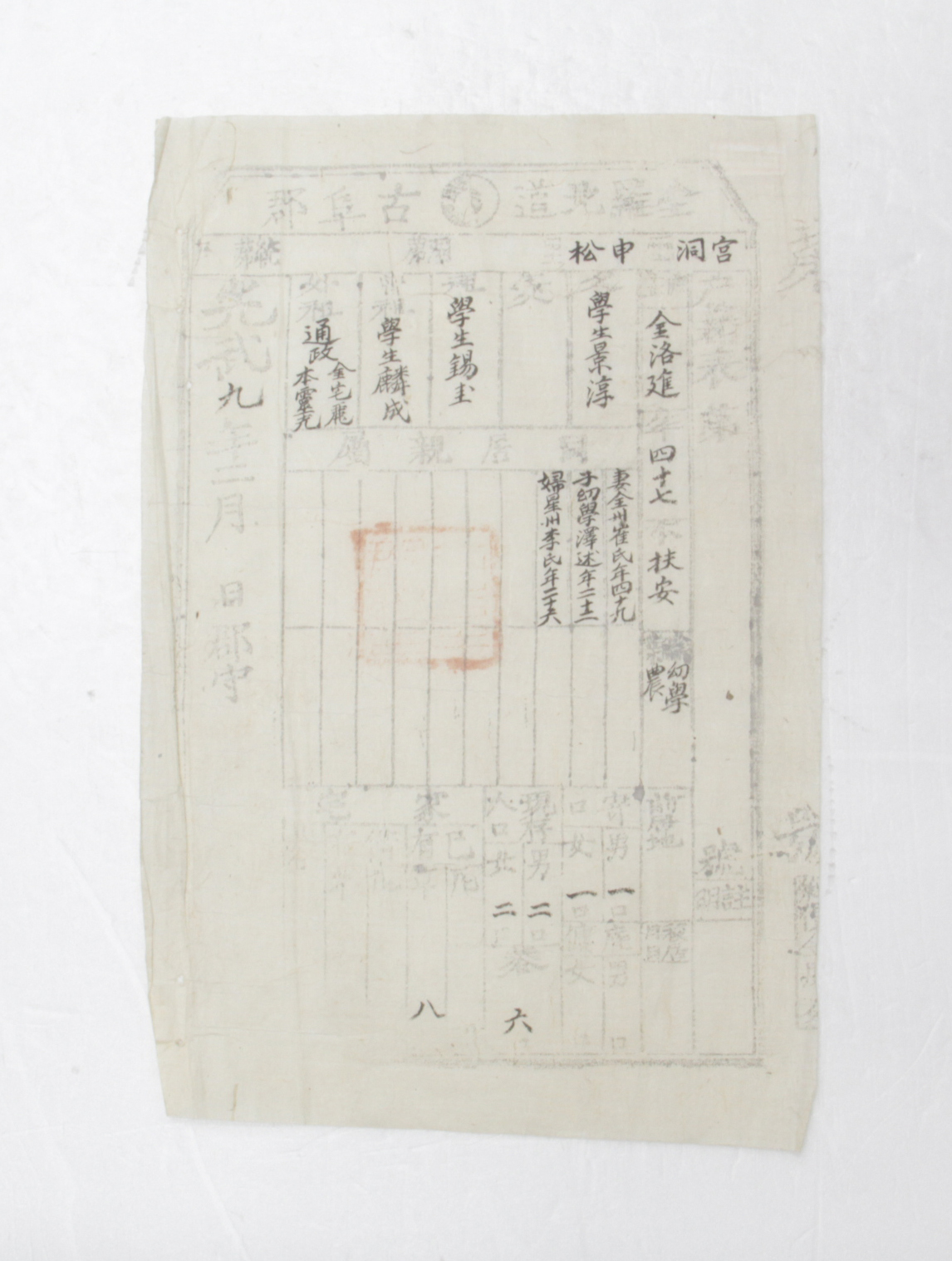 1905년 김낙진 호적표 섬네일 파일